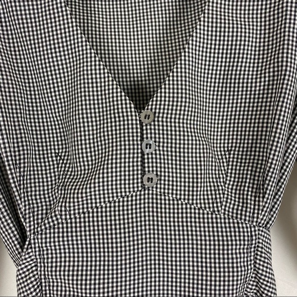 Intermix Myra Gingham Long Sleeve Bow Waist Tie Top - Picture 8 of 15